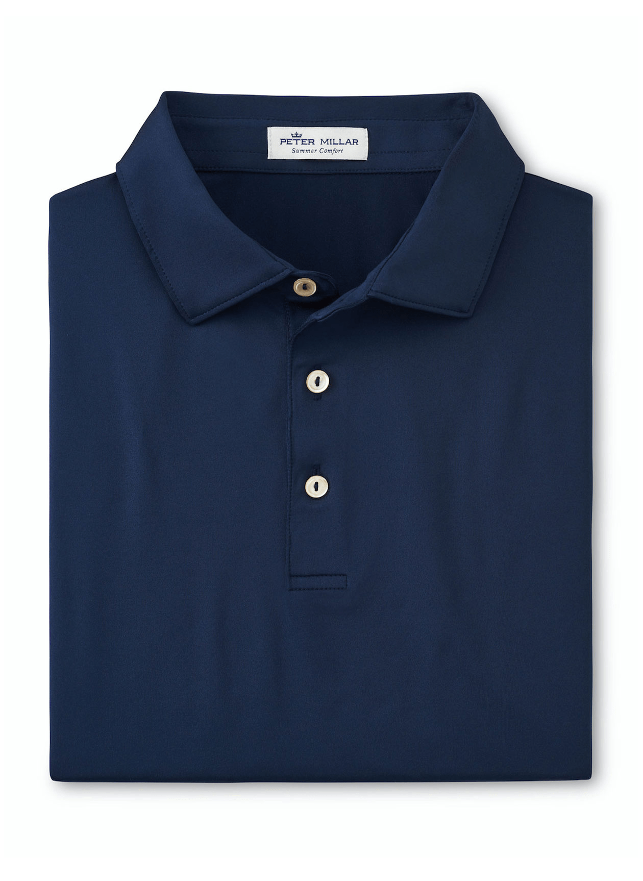 Peter Millar Polos S / Navy Peter Millar - Men's Solid Performance Polo w/ Self Collar - Navy