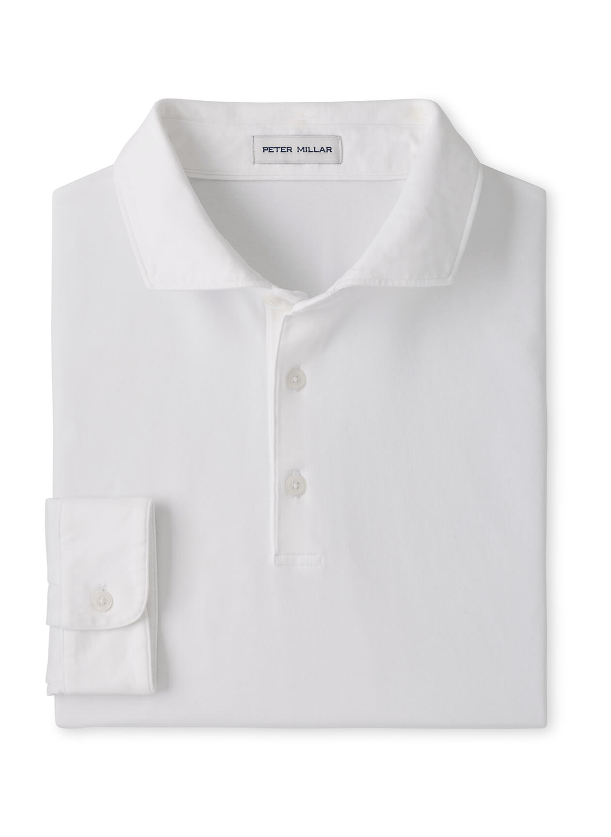 Peter Millar Polos S / White Peter Millar - Men's Crown Flex Cotton Long-Sleeve Polo