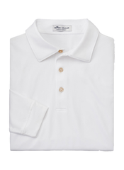 Peter Millar Polos S / White Peter Millar - Men's Performance Long-Sleeve Jersey Polo - White