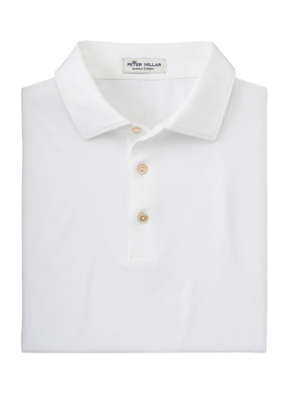Peter Millar Polos S / White Peter Millar - Men's Solid Performance Polo w/ Self Collar