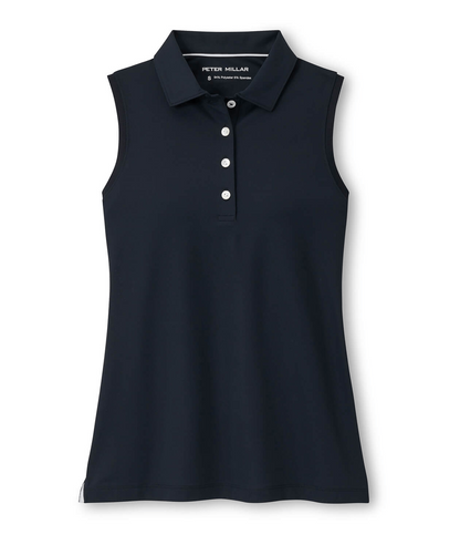 Peter Millar Polos XS / Black Peter Millar - Women's Banded Sport Mesh Sleeveless Polo
