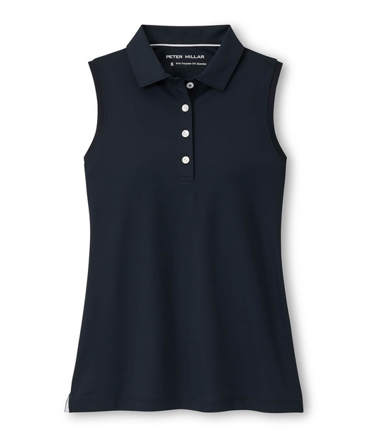 Peter Millar Polos XS / Black Peter Millar - Women's Banded Sport Mesh Sleeveless Polo