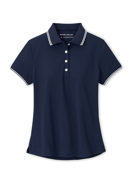 Peter Millar Polos XS / Navy/White Peter Millar - Women's Canterbury Tipped Sport Mesh Polo - Navy/White
