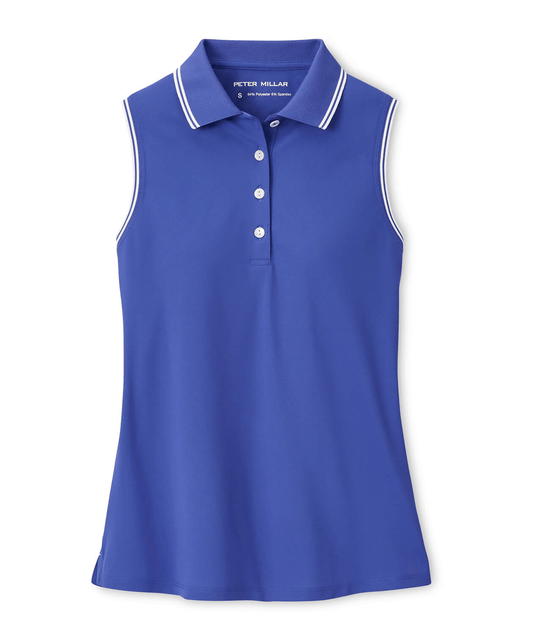 Peter Millar Polos XS / Pacific Blue/White Peter Millar - Women's Canterbury Tipped Sport Mesh Sleeveless Polo