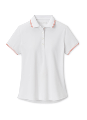 Peter Millar Polos XS / White/Moroccan Spice Peter Millar - Women's Canterbury Tipped Sport Mesh Polo - White/Moroccan Spice