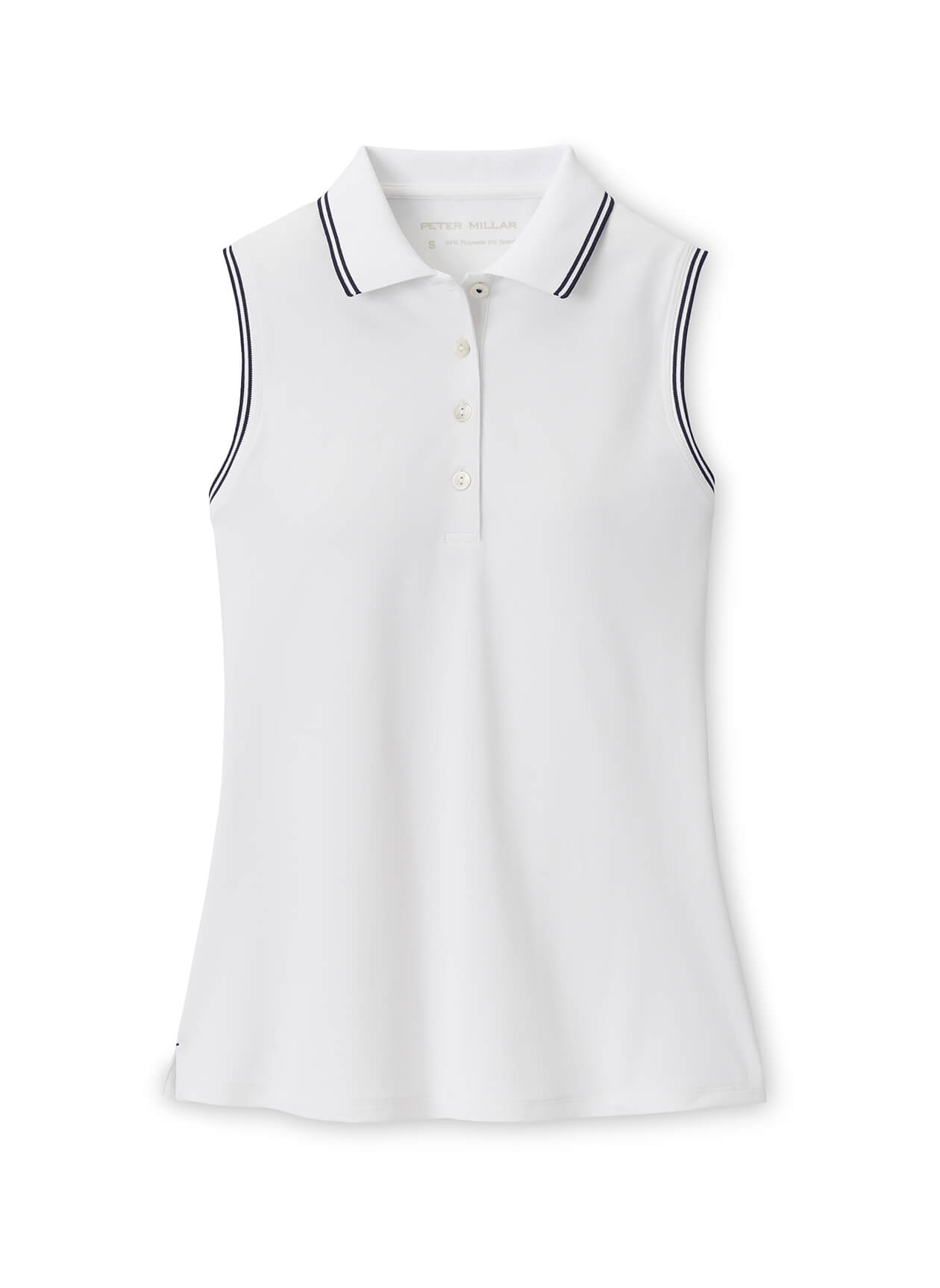 Peter Millar Polos XS / White/Navy Peter Millar - Women's Canterbury Tipped Sport Mesh Sleeveless Polo - White/Navy