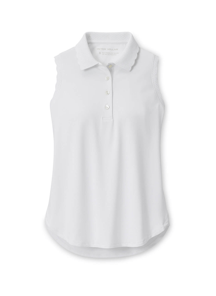 Peter Millar Polos XS / White Peter Millar - Women's Opal Sleeveless Stretch Jersey Polo - White