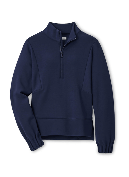 Peter Millar Sweatshirts XS / Navy Peter Millar - Women's Flora Knit Half-Zip Pullover - Navy