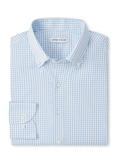 Peter Millar Woven Shirts S / Cottage Blue Peter Millar - Men's Hanford Performance Twill Sport Shirt