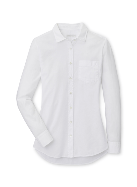Peter Millar Woven Shirts XS / White Peter Millar - Women's Garment Dyed Button Up Blouse