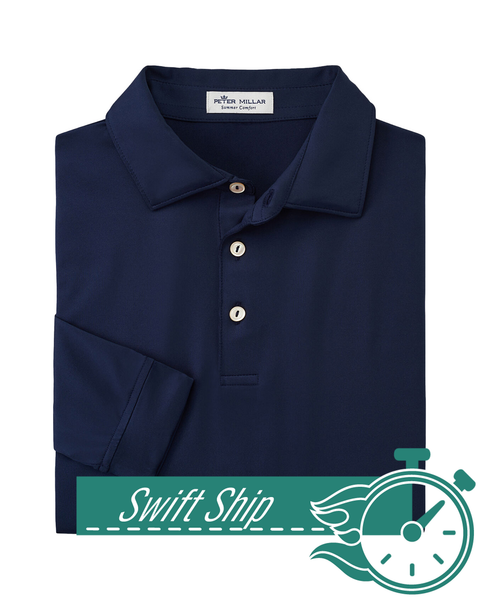 3-Day Swift Ship: Peter Millar - Men's Performance Long-Sleeve Jersey Polo