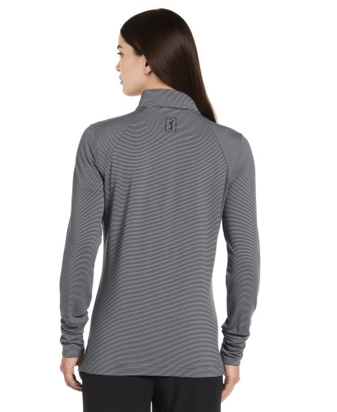 PGA Tour Polos PGA Tour - Women's Feeder Stripe Mock Neck Pullover
