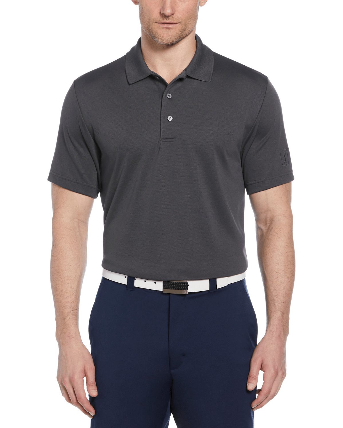 PGA Tour Polos S / Asphalt PGA Tour - Men's Airflux Solid Mesh Polo