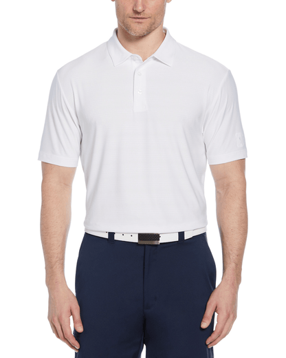 PGA Tour Polos S / Bright White PGA Tour - Men's Jaspe Airflux Polo w/ Self Collar