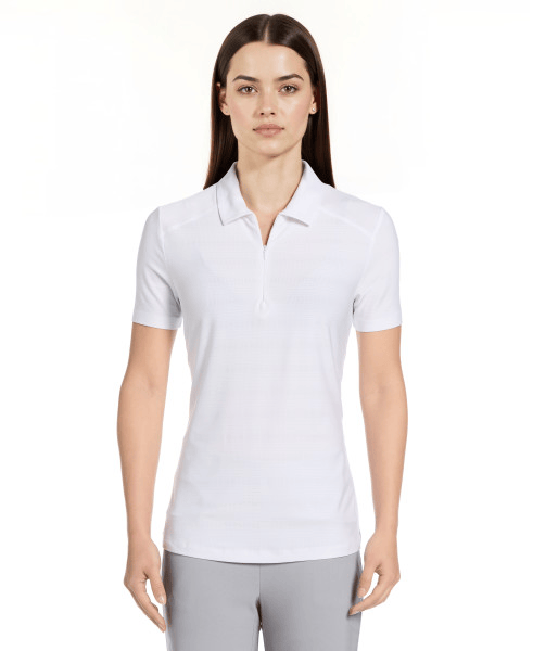 PGA Tour Polos S / Bright White PGA Tour - Women's Jaspe Airflux Polo w/ Self Collar