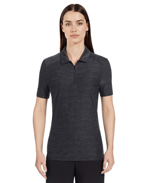 PGA Tour Polos S / Caviar Heather PGA Tour - Women's Jaspe Airflux Polo w/ Self Collar