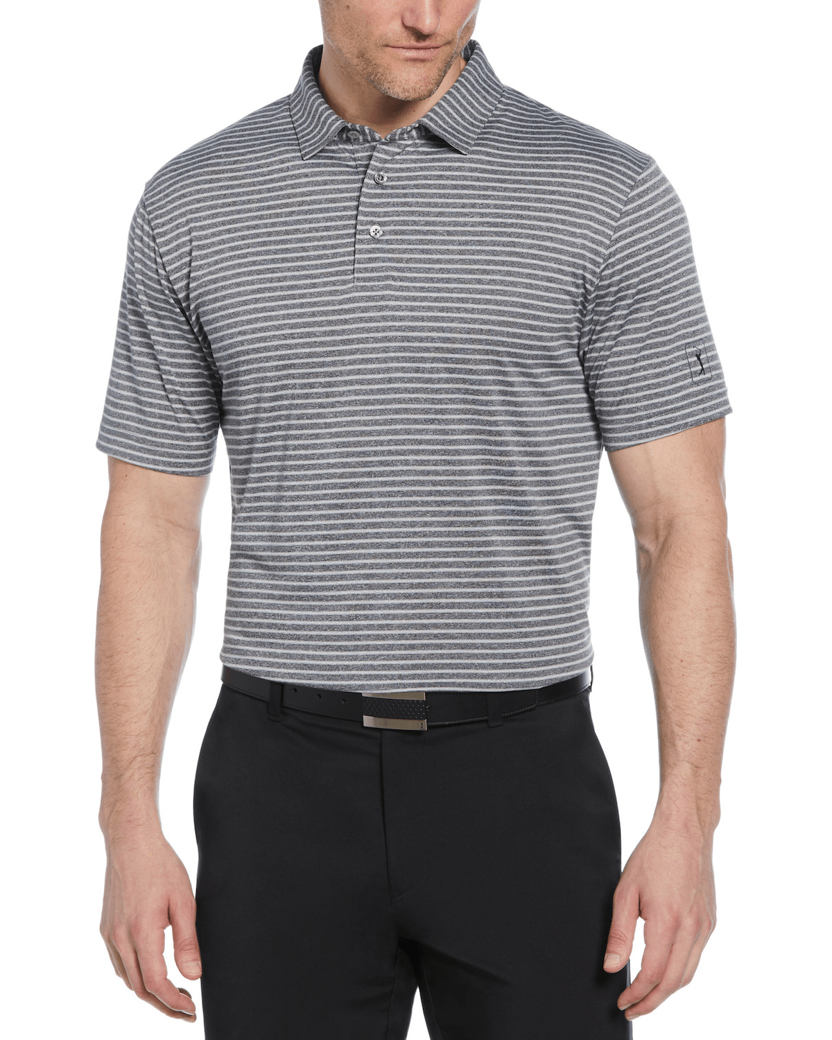 PGA Tour Polos S / Grey Heather PGA Tour - Men's Heather Stripe Feeder Polo