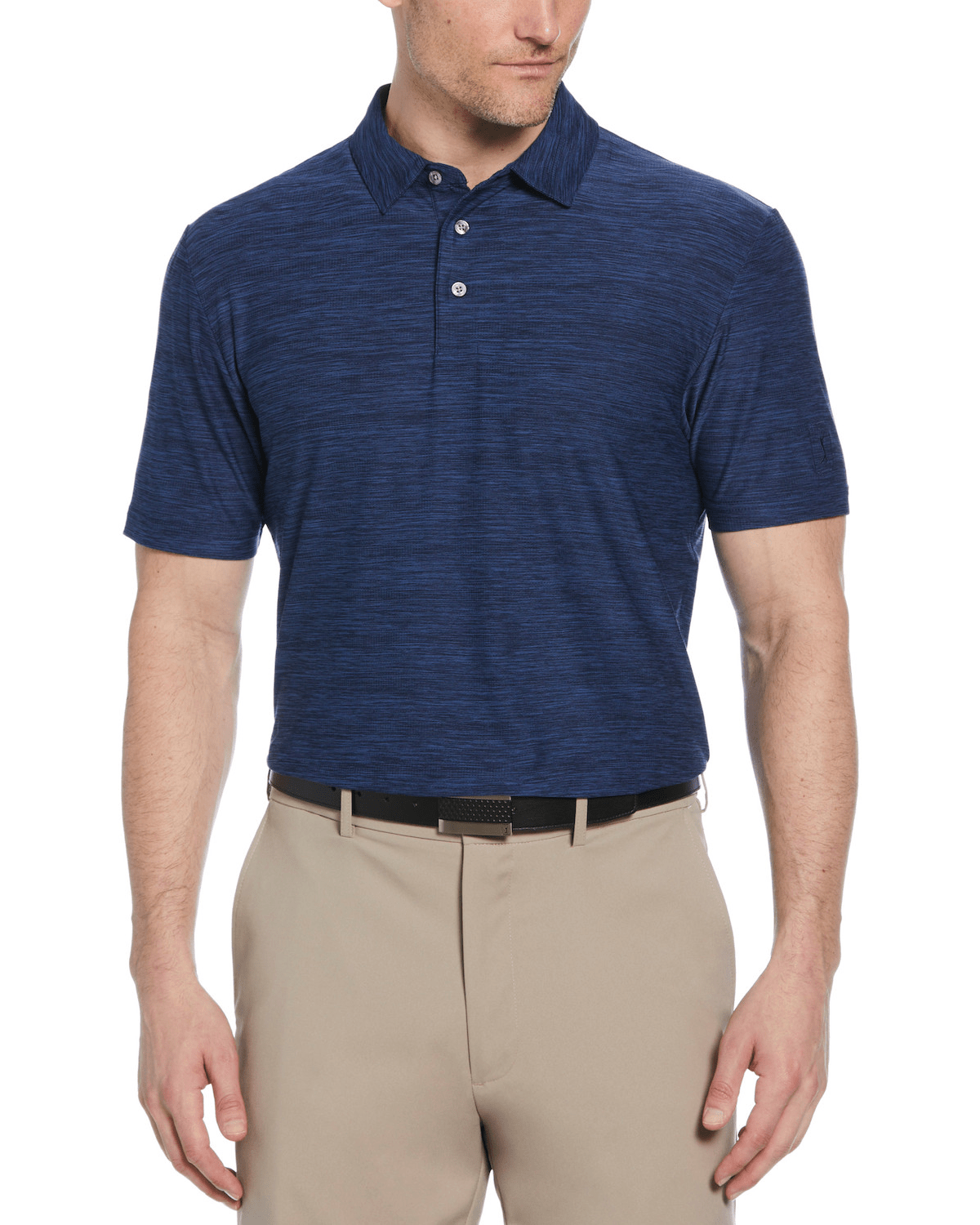 PGA Tour Polos S / Peacoat Heather PGA Tour - Men's Jaspe Airflux Polo w/ Self Collar