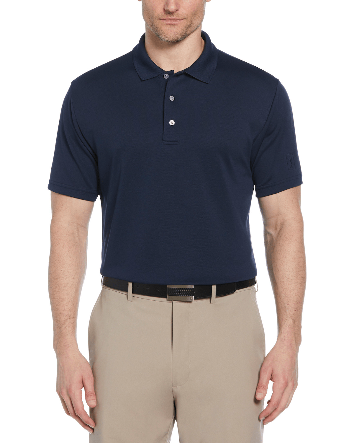 PGA Tour Polos S / True Navy PGA Tour - Men's Airflux Solid Mesh Polo