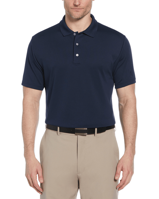 PGA Tour Polos S / True Navy PGA Tour - Men's Airflux Solid Mesh Polo