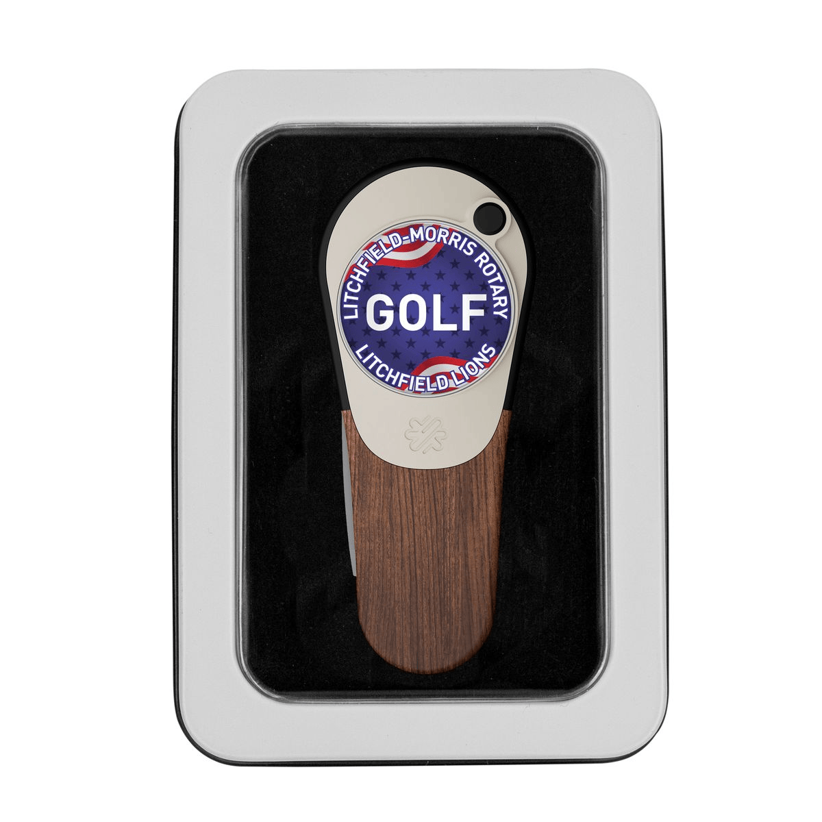 Pitchfix Golf Accessories One Size / Walnut Pitchfix - Woodie Golf Divot Repair Tool w/ Window Tin