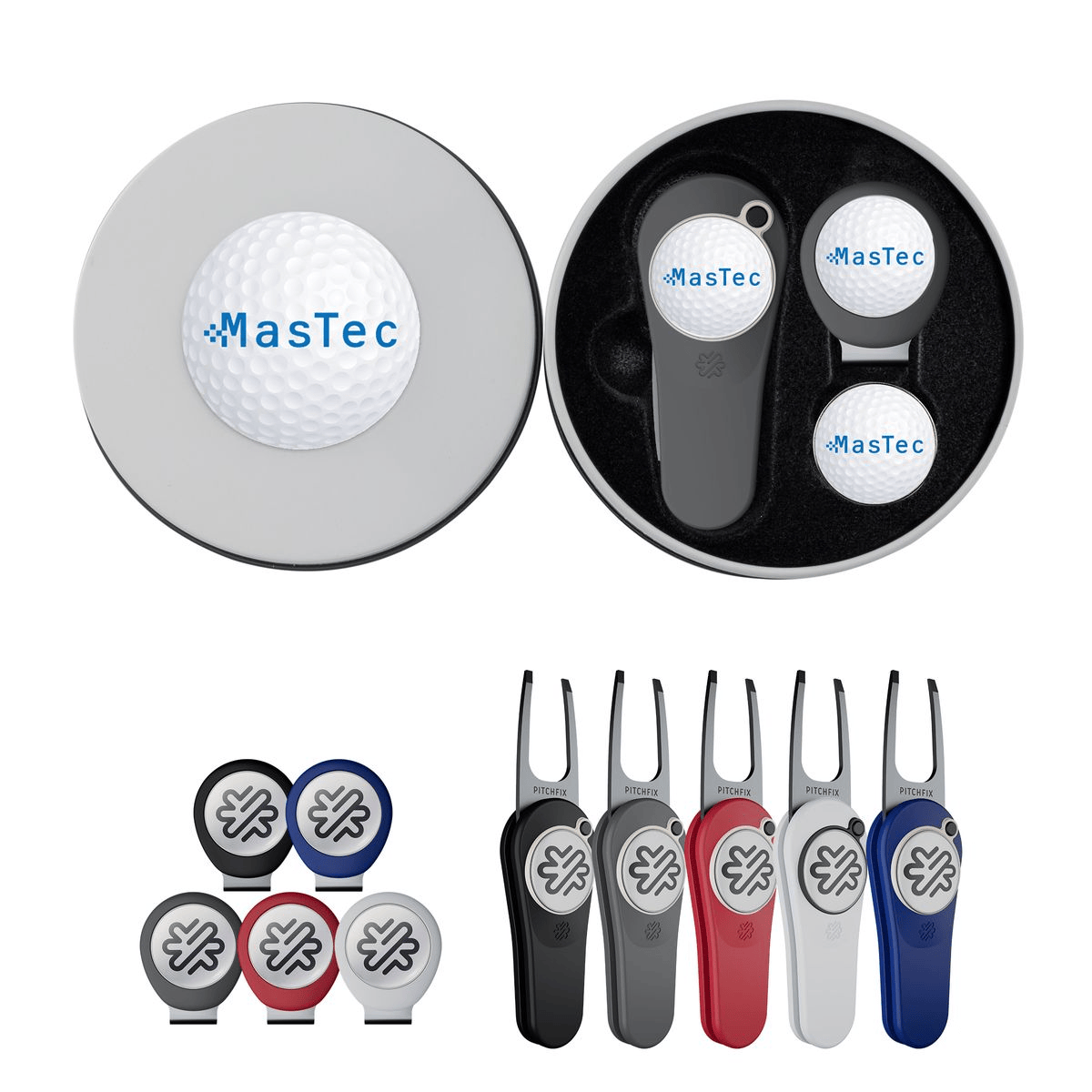 Pitchfix Golf Accessories Pitchfix - Original 2.0 Golf Divot Repair Tool Deluxe Gift Set w/ Hat Clip