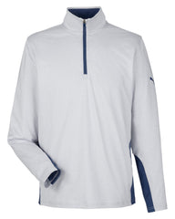 Puma Golf Layering XL / Navy Blazer/Bright White Puma - Men's Mesa Stripe Quarter-Zip