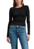 rag & bone Knit Top XXS / Black rag & bone - Women's Long Sleeve Knit Rib Henley
