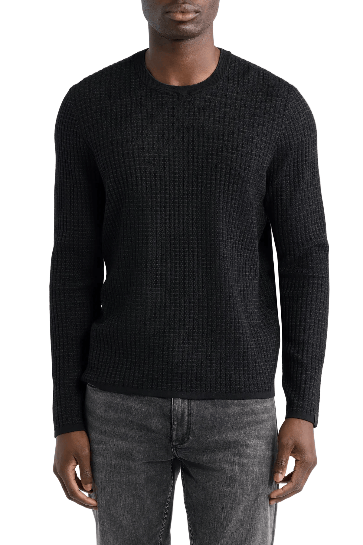 rag & bone Sweaters S / Black rag & bone - Men's Harvey Rib Long Sleeve Crew