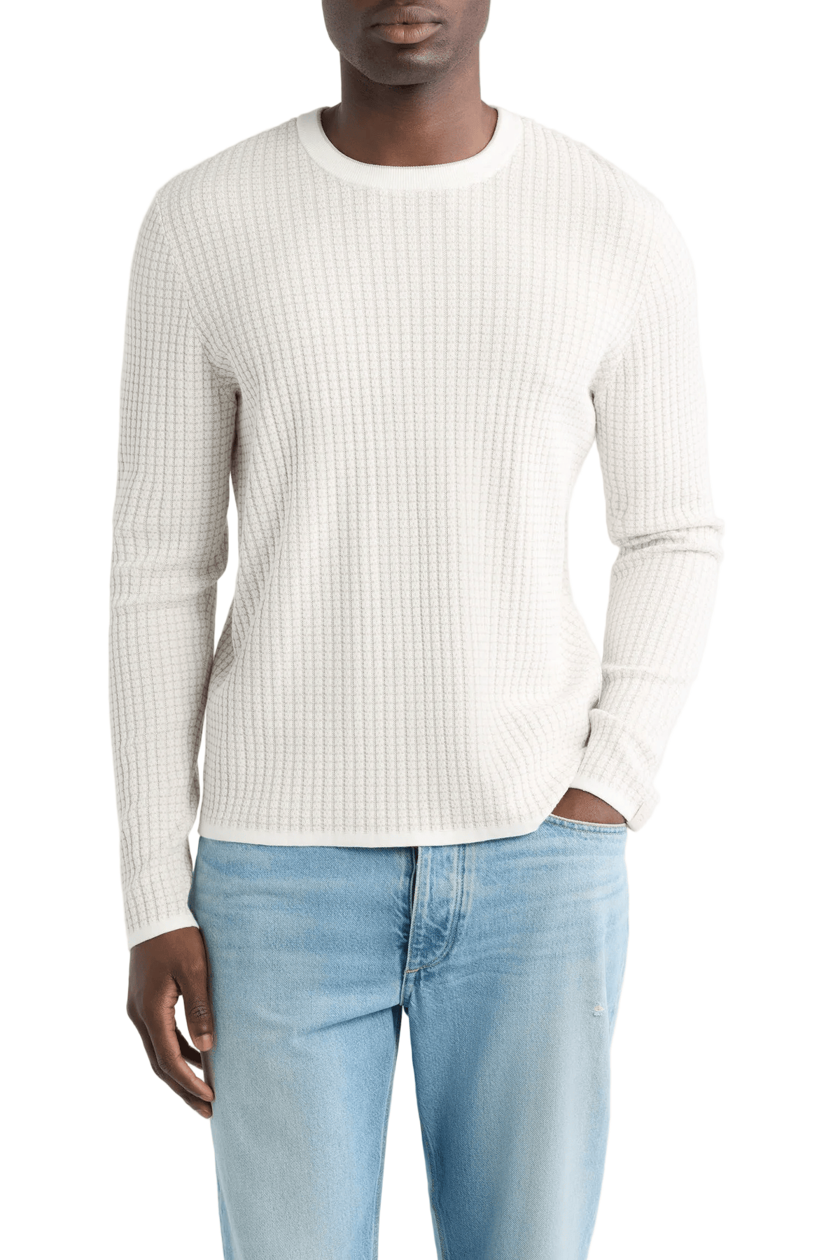 rag & bone Sweaters S / Chalk rag & bone - Men's Harvey Rib Long Sleeve Crew