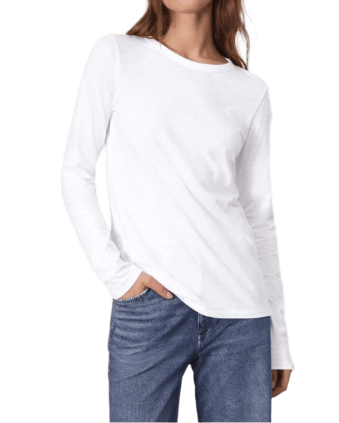 rag & bone T-shirts XXS / Bright White rag & bone - Women's The Slub Long Sleeve Tee