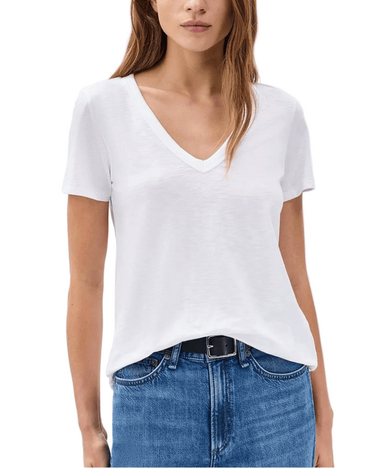 rag & bone T-Shirts XXS / Bright White rag & bone - Women's The Slub Vee