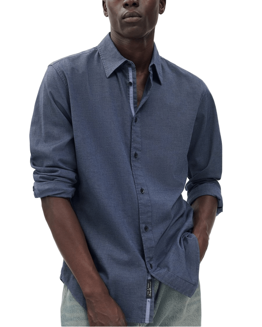 rag & bone Woven Shirts Shark Blue / XS rag & bone - Men's Tomlin Stretch Dobby Shirt