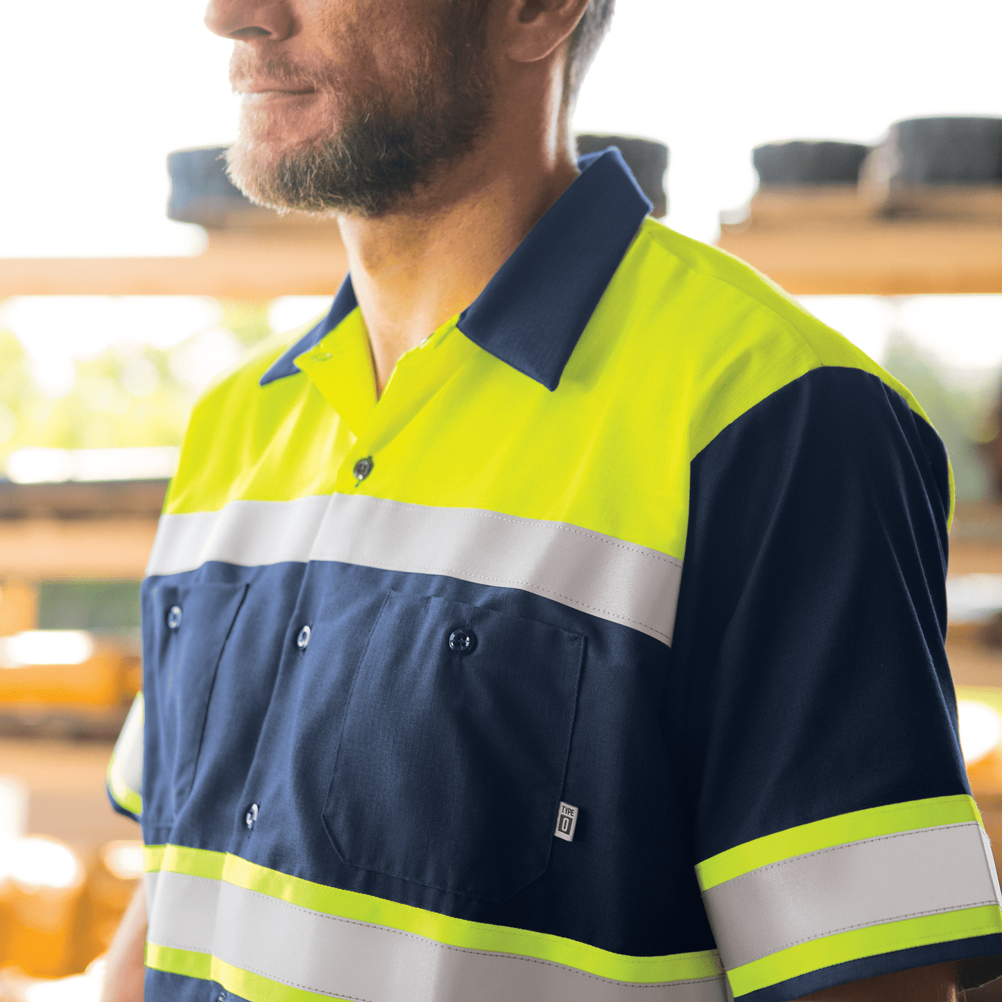 Red Kap Workwear Only Red Kap - High Visibility Colorblock Ripstop Short Sleeve Work Shirt