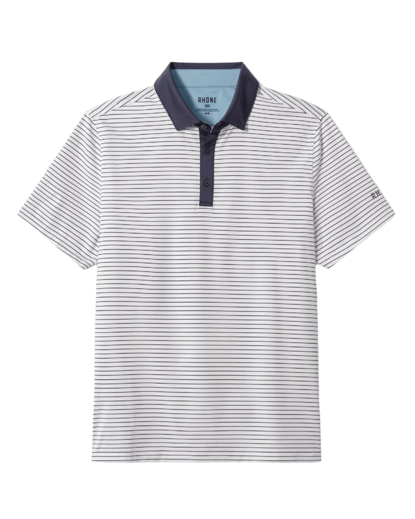 Rhone Polos S / Bright White/True Navy Stripe Rhone - Men's Golf Sport Polo