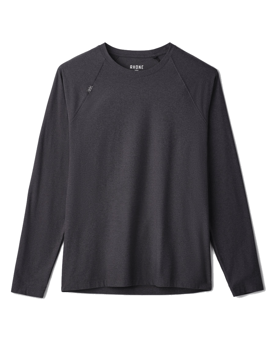 Rhone T-shirts S / Black Heather Rhone - Men's Reign Long Sleeve Crew