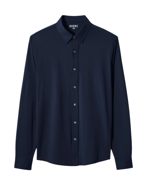 Rhone Men's Commuter Shirt, Performance Dress Shirts For Men, Machine Washable, Wrinkle Resistant, Slim Fit Button Down Shirt (True Navy, Medium