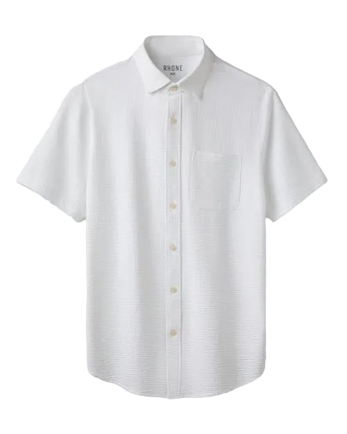 Rhone Woven Shirts S / White Rhone - Men's Commuter Seersucker Short Sleeve Shirt