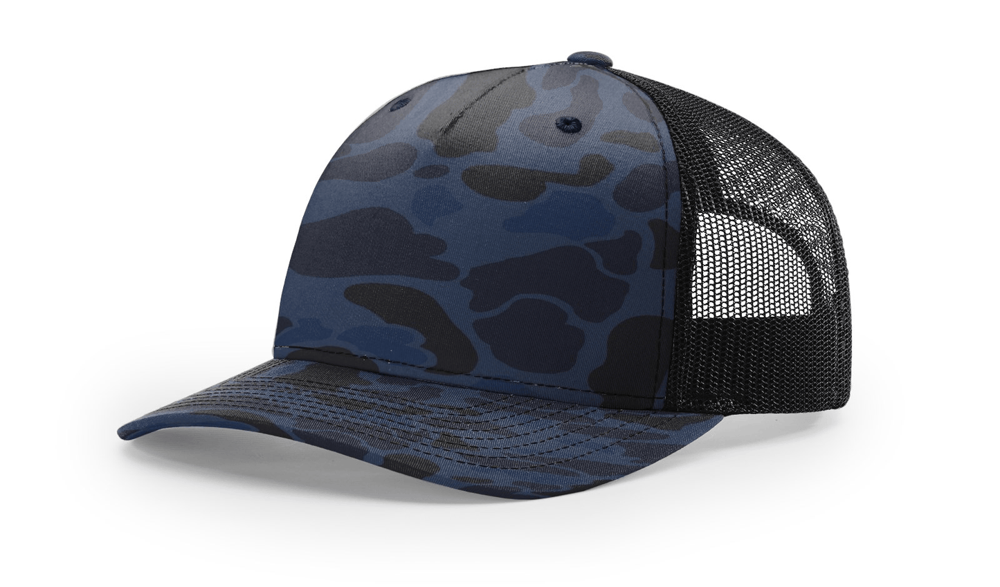Richardson Headwear Adjustable / Admiral Duck Camo/Black Richardson - Five-Panel Printed Trucker Cap