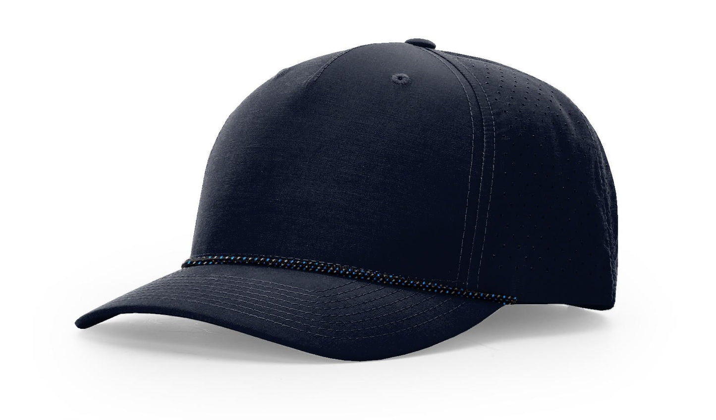 Richardson Headwear Adjustable / Navy/Midnight Navy-Grey Blue Richardson - Laser Perf Performance Rope Cap