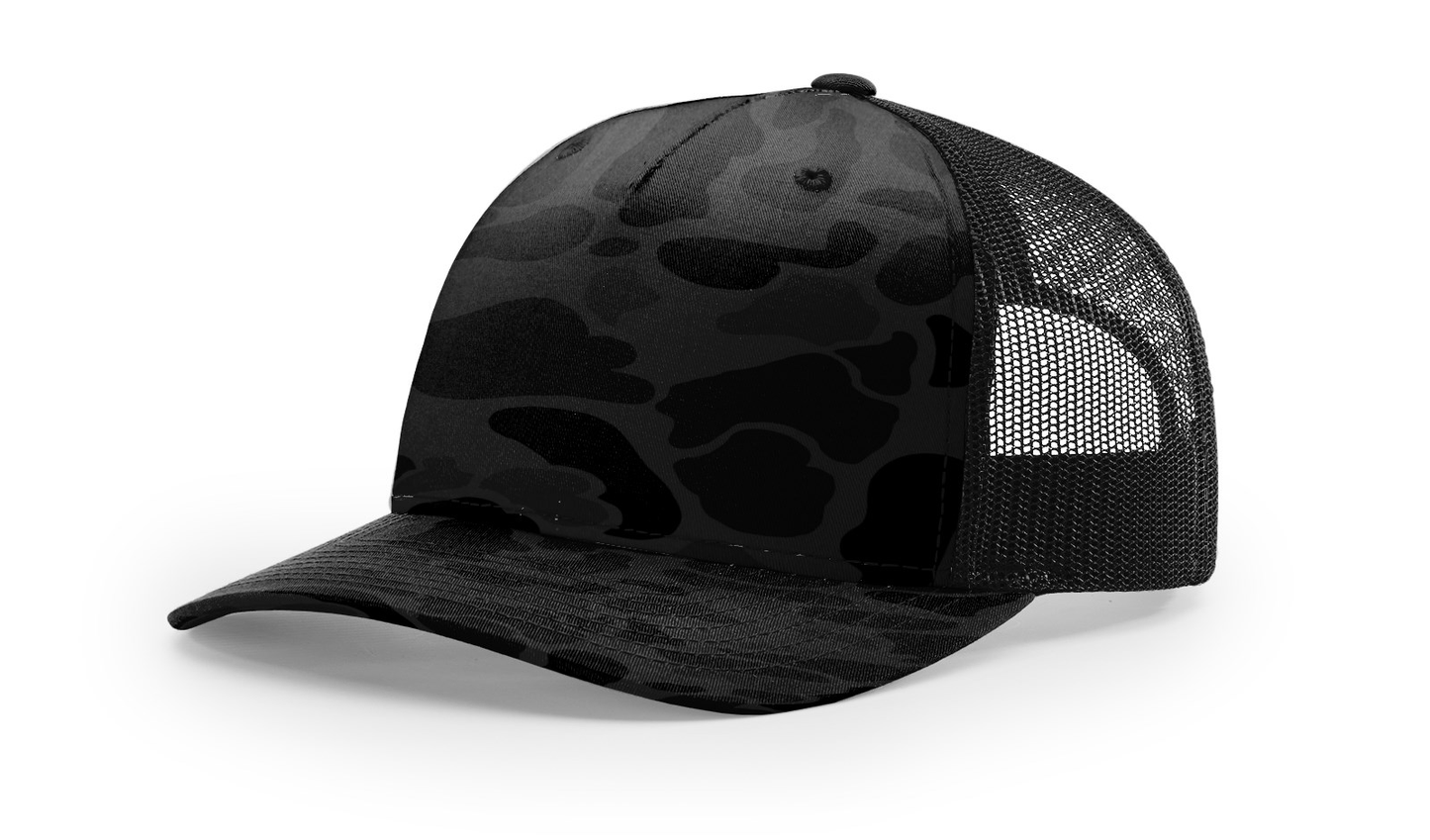 Richardson Headwear Adjustable / Sable Duck Camo/Black Richardson - Five-Panel Printed Trucker Cap