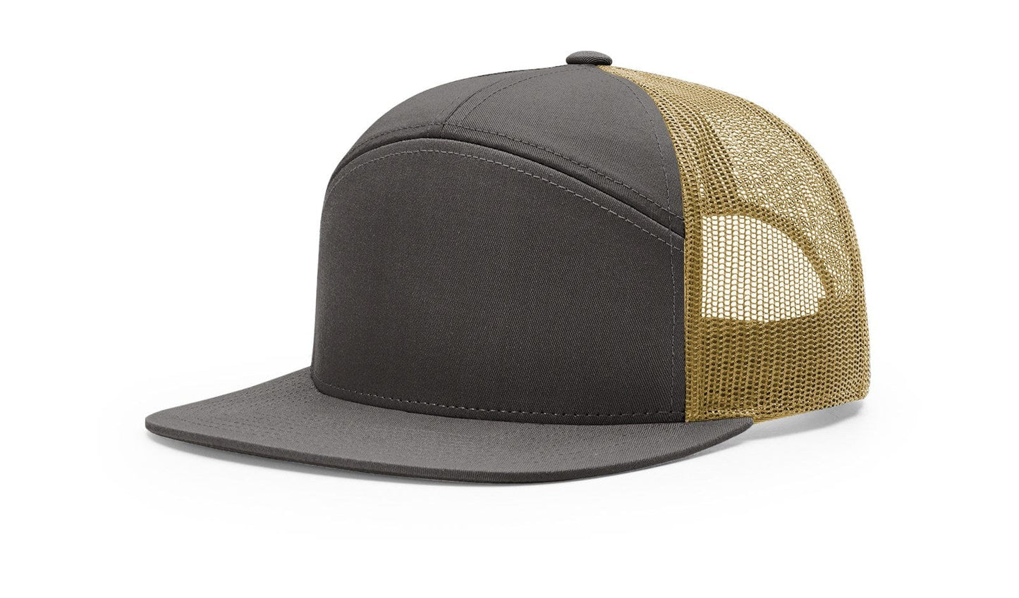 Richardson Headwear One Size / Charcoal / Old Gold Richardson - Seven-Panel Trucker Cap