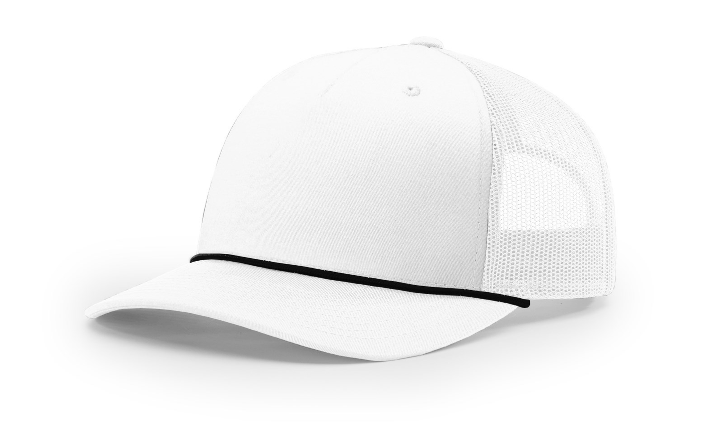 Richardson Headwear One Size / White/Black Richardson - Five-Panel Trucker Rope Cap