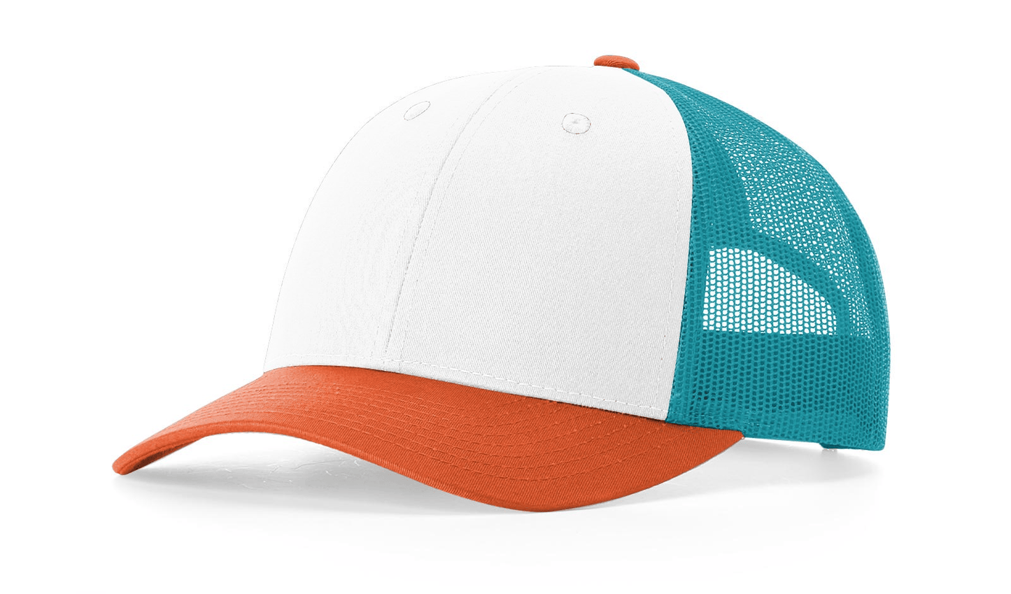 Richardson Headwear One Size / White/Blue Hawaiin/Pale Orange Richardson - Low Pro Trucker Cap