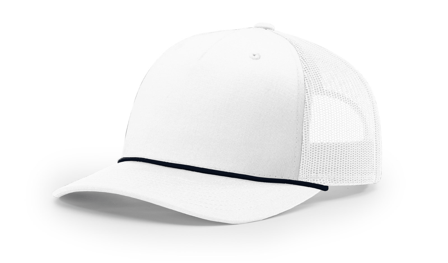 Richardson Headwear One Size / White/Navy Richardson - Five-Panel Trucker Rope Cap