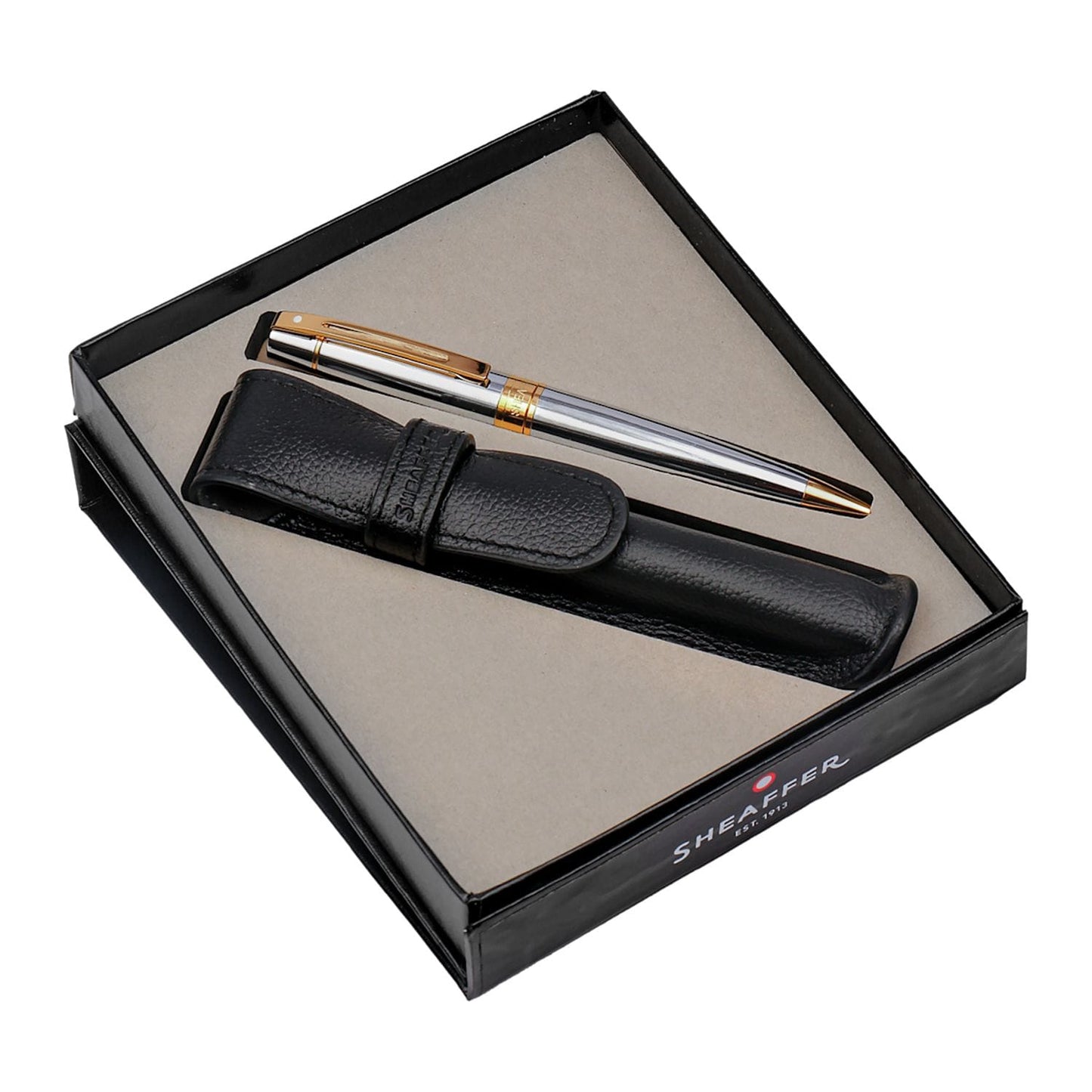 Sheaffer Writing Instruments One Size / Silver Sheaffer - 300 Ballpoint Pen w/ Leather Pouch