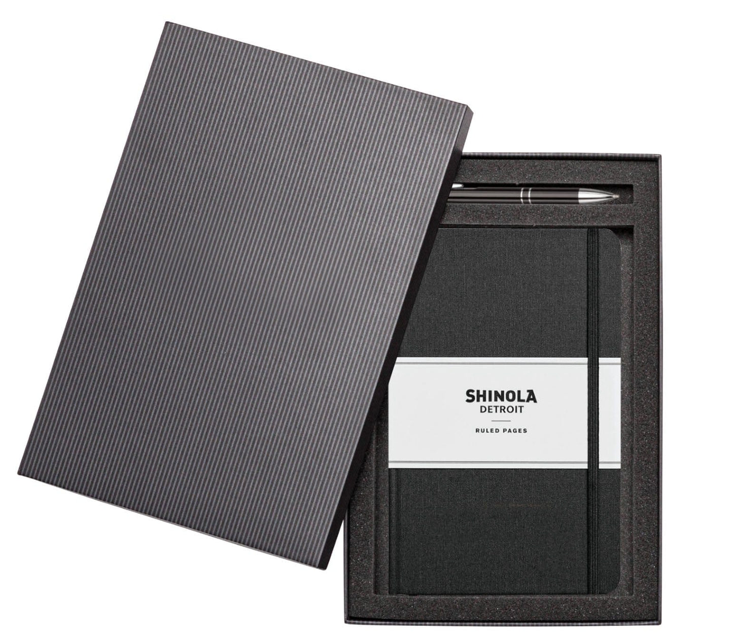 Shinola Accessories 5.25" x 8.25" / Black Shinola - Hardcover Journal/Clicker Pen Set