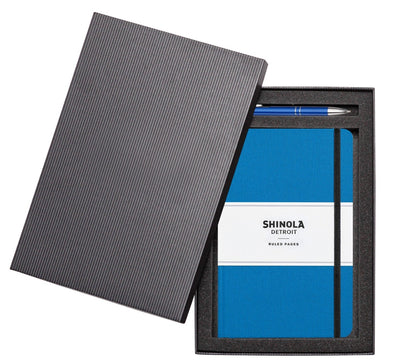 Shinola Accessories 5.25" x 8.25" / Cobalt Blue Shinola - Hardcover Journal/Clicker Pen Set
