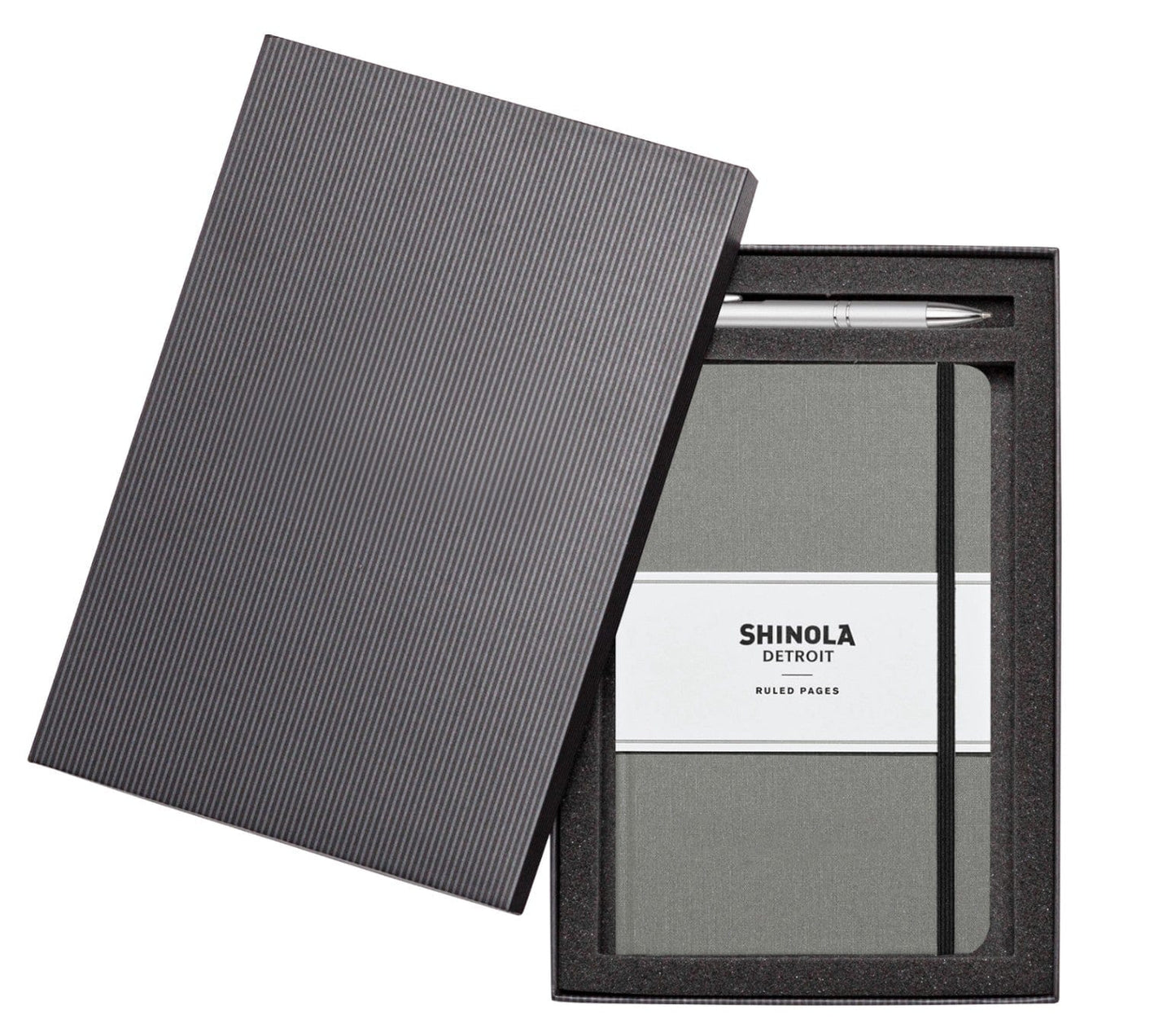 Shinola Accessories 5.25" x 8.25" / Light Grey Shinola - Hardcover Journal/Clicker Pen Set
