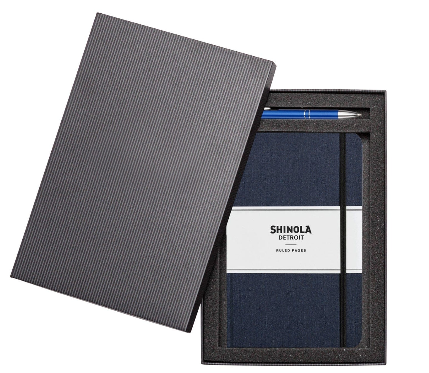 Shinola Accessories 5.25" x 8.25" / Navy Blue Shinola - Hardcover Journal/Clicker Pen Set